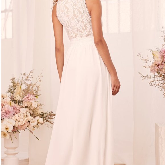 Lulu's Forever and Always Blush Lace Maxi Dress - Picture 2 of 4